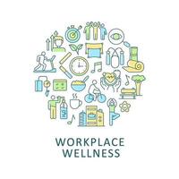 Workplace wellness abstract color concept layout with headline vector