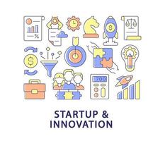 Startup and innovation abstract color concept layout with headline vector