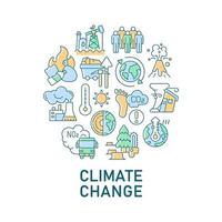 Climate change abstract color concept layout with headline vector