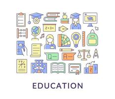 Education abstract color concept layout with headline vector