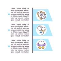 Weak immune response concept line icons with text vector