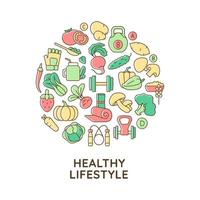 Healthy lifestyle abstract color concept layout with headline vector