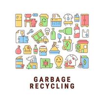 Garbage recycling abstract color concept layout with headline vector