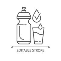 Drinking enough water linear icon vector