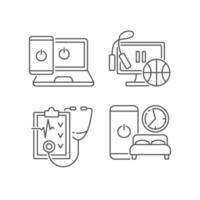 Healthy lifestyle linear icons set vector