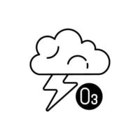 Lightning black linear icon vector