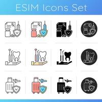 Insurance and protection icons set vector