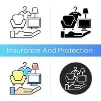 Possessions insurance icon vector