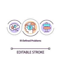 Ill-defined problems concept icon vector