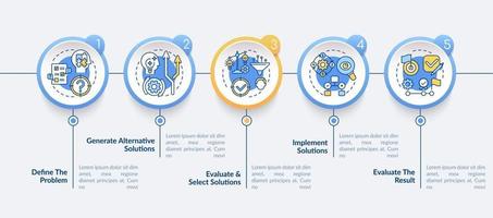 plantilla de infografía de vector de pasos de resolución de problemas