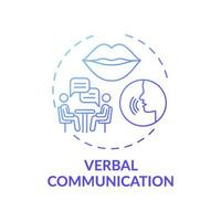 Verbal communication dark blue gradient concept icon vector