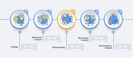 Plantilla de infografía vectorial de estrategias de resolución de problemas vector