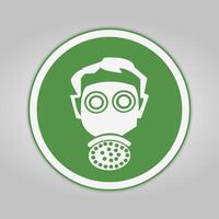 Symbol wear respirator protection Sign Isolate On White Background,Vector Illustration EPS.10 vector