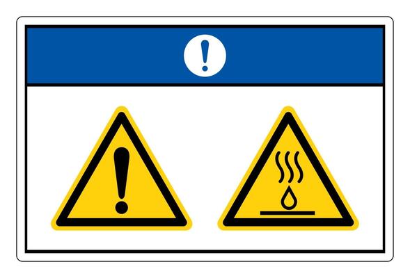 Notice Hot Liquids Burn Hazard Symbol Sign On White Background