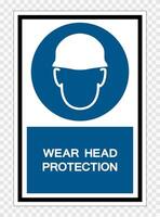 Wear Head Protection Symbol Sign Isolate on transparent Background,Vector Illustration vector