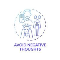 Avoid negative thought blue gradient concept icon vector