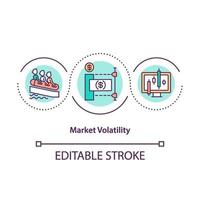 Market volatility concept icon vector