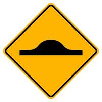 Warning traffic signs Speed hump on white background vector