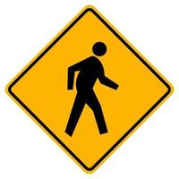 Pedestrian Crossing Warning Road Sign vector