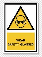 Wear Safety Glasses Symbol Sign Isolate On White Background,Vector Illustration EPS.10 vector