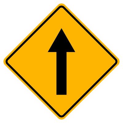 Go Straight Traffic Sign On White Background