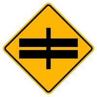 Highway Intersection Ahead Traffic Road Symbol Sign Isolate on White Background,Vector Illustration EPS.10 vector