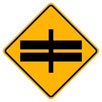 Highway Intersection Ahead Traffic Road Symbol Sign Isolate on White Background,Vector Illustration EPS.10 vector