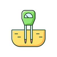 Soil moisture monitoring RGB color icon vector