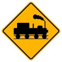 Warning signs Railway crossing without gates on white background vector