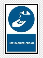 Use Barrier Cream Symbol Sign Isolate on transparent Background,Vector Illustration vector