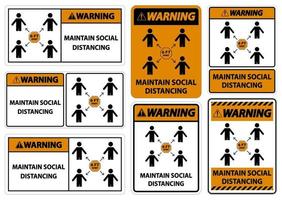 Warning Maintain social distancing, stay 6ft apart sign,coronavirus COVID-19 Sign Isolate On White Background,Vector Illustration EPS.10 vector