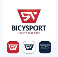 abstract bicycle icon or vector logo design set