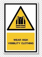 Wear High Visibility Clothing Symbol Sign Isolate On White Background,Vector Illustration EPS.10 vector