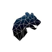 Vector geometric panther illustration. Silver polygonal panther emblem isolated on white background.