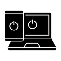 Going offline black glyph icon vector