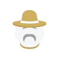 Beekeeper with protect hat icon. Men farmer face. vector