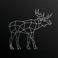 Geometric outline of elk. Side view. vector