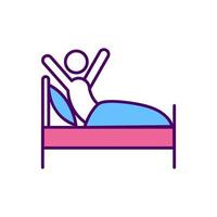 Waking up early RGB color icon vector