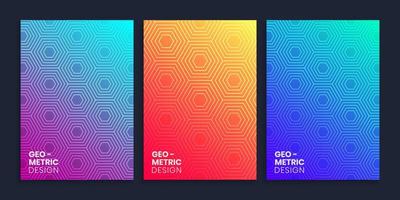 Minimal Gradient Cover Design With Geometric Polygon vector