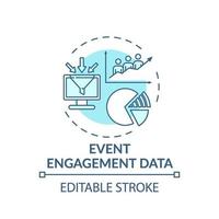 icono de concepto de datos de participación de eventos vector