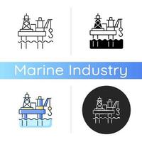 Offshore oil platform icon vector