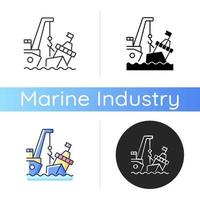Marine salvage icon vector