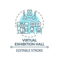 Virtual exhibition hall concept icon vector