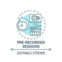 Pre-recorded sessions concept icon