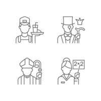 Social class type linear icons set vector