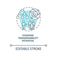Studying transmissibility potential concept icon