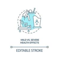 Mild vs severe health effects concept icon
