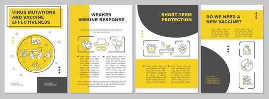 Virus mutations and vaccine effectiveness brochure template vector