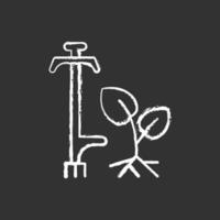 Weed puller chalk white icon on black background vector