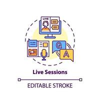 Live sessions concept icon vector